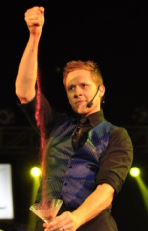 Corporate Comedy Stage Magician Martin John Visual Sand Routine Corporate Comedy Stage Magician Martin John Visual Sand Routine